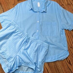 Stars Above Light Blue Striped Set